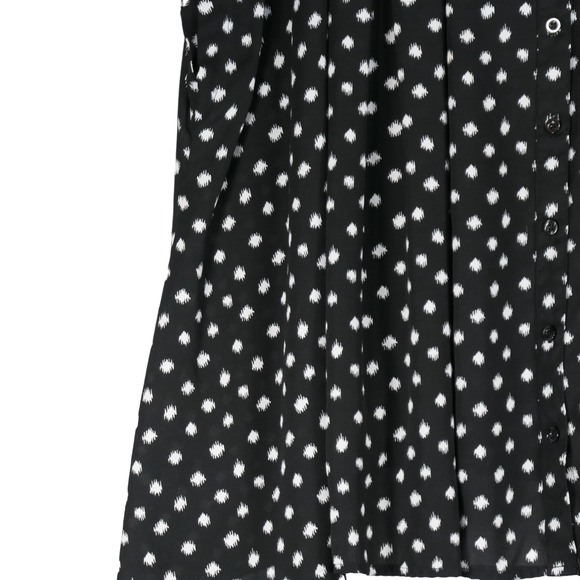 Roamans Blouse Womens Size 32W Button Front Black White Sheer Bow - Picture 8 of 10